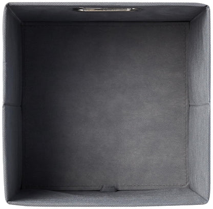 Amazon Basics Collapsible Cube Storage Bins, Space-Saving, Organizing Fabric Bins with Handles, 10.5 x 10.5 x 11 inches, Light Grey, 6-Pack