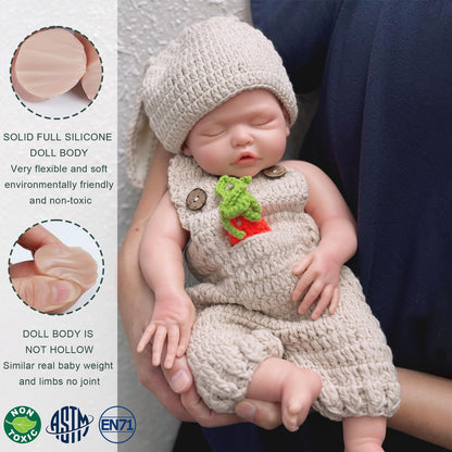 Gileutay 17in Full Silicone Baby Doll Girl Lifelike Sleeping Reborn Dolls Real Life Weighted Newborn Doll Washable Toy for Kids