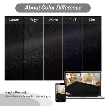 Vasofe Black Area Rugs for Living Room Bedroom, 4x6 Modern Thickened Memory-Foam Throw Carpet, Super Soft Kids Boys Girls Rug, Non-Slip Washable Carpets for Dorm Nursery Classroom Office Decor