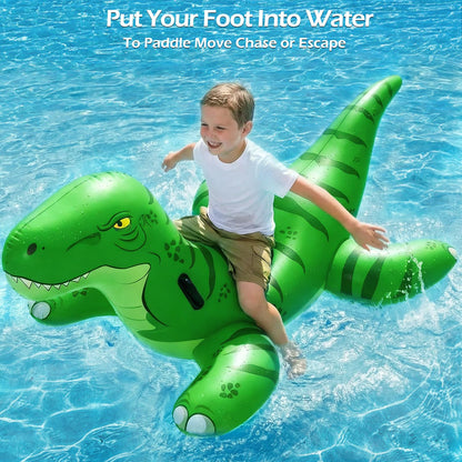 Jasonwell Pool Games Toys Floats -2Pack Inflatable Dinosaur Pool Floats with Blow Up Toy Hammers Ride on Pool Floaties for Kids Teens Adults Lounge Raft Summer Lake Beach Party Decorations (GN&BU XL)