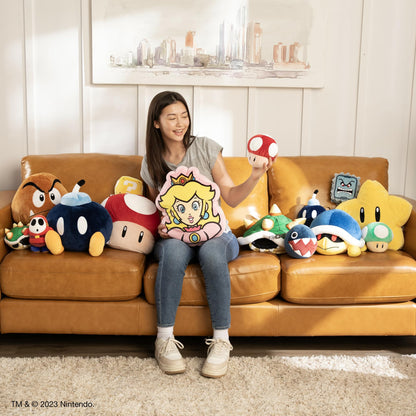 Club Mocchi Mocchi- Super Mario Plush - Buzzy Beetle Plushie - Squishy Mario Toys and Cute Stuffed Animals - Gaming Room Decor - Video Game Collectibles - 15 Inch