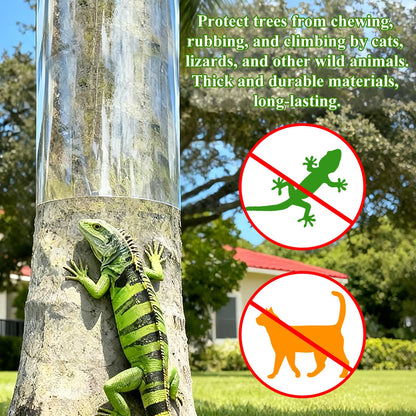 GRETJOB 79" L x 16" W Plastic Tree Trunk Protector Guard, Iguana & Squirrel Baffle for Tree Trunk with 10 Cable Tie and Tape to Protect Damaged Bark, Easy Install Reusable