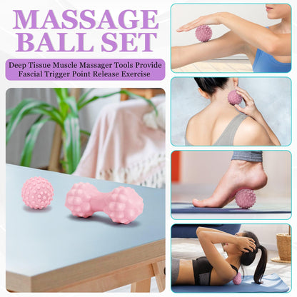 HNCTINNO All in One Yoga Wheel Set, Soft Foam Roller Wheel for Back Pain & Stretching, Yoga Blocks 2 Pack with Strap, Trigger Point Therapy Massage Ball for Deep Tissue, Yoga Starter Kit for Beginner
