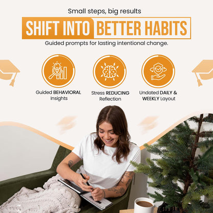 The Behavior Shift Brain Shift Journal (Habits & Goals) - 6 x 7 Inches Productivity journal - 13 week Guided Prompts for Habits, Goal setting & Personal growth- Gratitude & Manifestation journal
