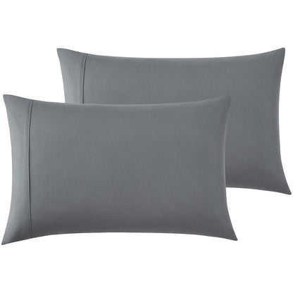 Queen Bed Sheet Set, 6 PC Super Soft Microfiber Bedding Set, Wrinkle & Fade Resistant Sheet Set, Hotel Quality Fits Mattress Up to 14'' Deep Pocket, Grey