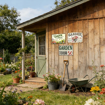 Garden Signs for Outside Gardening Gifts for Plant Lovers Women Metal Garden Tin Sign Wall Art Decor And Into The Garden I Go To Lose My Mind And Find My Soul Sign Funny Flower Yard Signs 8x12 Inch