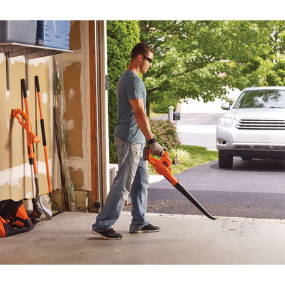 BLACK+DECKER Cordless Leaf Blower with Battery and Charger 20V MAX, Electric Leaf Blower 130 mph Air Speed, Lightweight Design (LSW221)