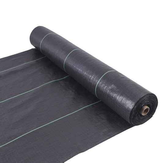 EXTRAEASY 6ft x 100ft Garden Weed Barrier Landscape Fabric,Weed Block Fabric Heavy Duty 3.2OZ,Woven Mulch for Landscaping Ground Cover Weed Control Fabric, Black Garden Bed Liner