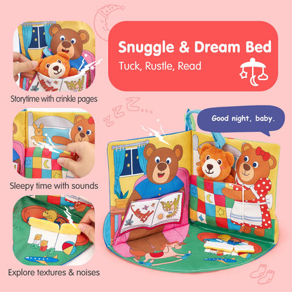 hahaland Baby Book for 1 Year Old - Touch and Feel Soft Activity Books Tummy Time Baby Toy 6 9 12 18 Months Interactive Book for Babies 6-12 Month on Airplane Birthday Easter Basket Stuffers