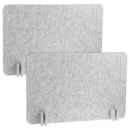 BOHUIZ 2pcs Acoustic Desk Privacy Panel, 24 x 16" Desk Dividers for Students Desk Partition with Support Feet for Office or Home Use(Silver Gray)