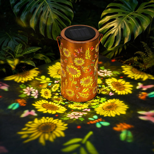 Colorful Solar Lanterns Outdoor Waterproof, Birthday Gifts for Women Mom Grandma, Hanging Sunflower Solar Lanterns, Metal Lanterns Decorative Outdoor for Yard, Patio, Porch, Garden