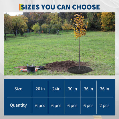 ActiveTrail 6 Pack 36" Rubber Tree Ring,Tree Mulch Mat Tree Weed Barrier for Landscaping Weed Grass Control Root Protection,No Landscape Spike Needed