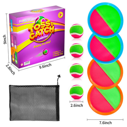 Toss and Catch Ball Game Set - Outdoor & Indoor Activity Toys for Kids - Sticky Paddle Ball Toy for Boys Girls 3 4 5 6 7 8-12 Year Old - Great Games for Beach Pool Yard - Easter Basket Stuffers Gifts