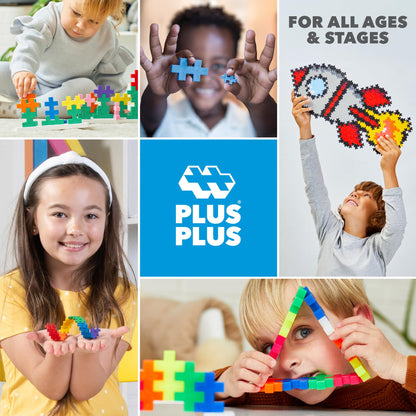 PLUS PLUS Big - Travel Case w/ 15 Big Pieces - Interlocking Large Puzzle Building Blocks, Quiet Stem Toys for Toddlers - Gifts for Boys & Girls