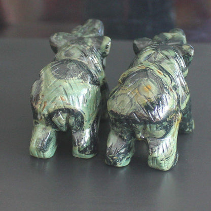 HLbshi Hand Carved Gemstone Crystal Bear Figurine Animal Statue Carving Office Home Decor Collections 2'' (kambaba Jasper)