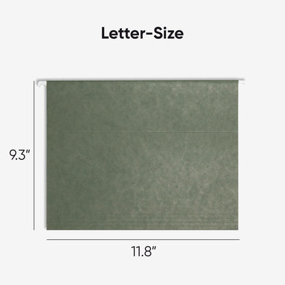 Smead Hanging File Folder, 1/5-Cut Adjustable Tab, Letter Size, Standard Green, Hanging Folders for Filing Cabinets, File Organizer Folder, 25 Count
