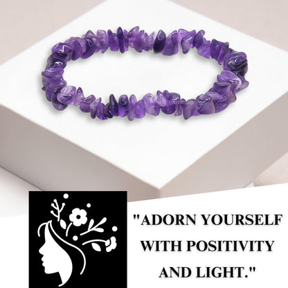 Amazing Gemstone Chips Bracelet (Amethyst)