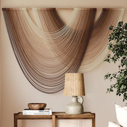 Macrame Wall Hanging Dip-Dye Boho Home Decor Fiber Wall Art Craftsmanship Bedroom Livingroom 57" W x 39" L