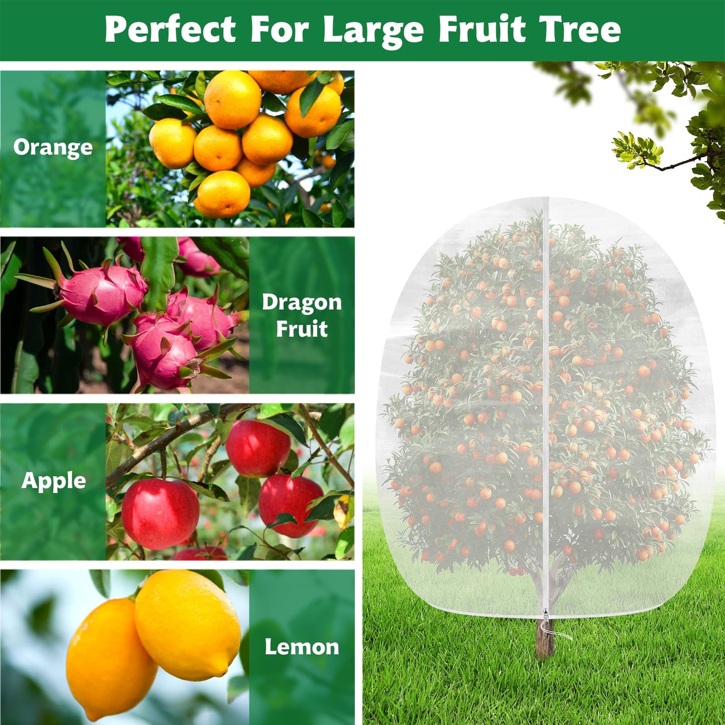 Evoio Bird Netting for Garden Plant Fruit Tree Protection 8 x 10 ft Large Blueberry Bushes Netting Covers Bags with Zipper, Shrubs Bush Tomato Strawberry Berry Barrier Mesh Cover Net Protector