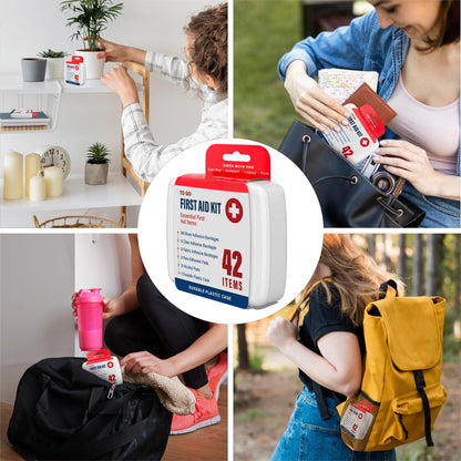 DecorRack 500 Piece First Aid Kit, 12 Individual Boxes of 42 Items Each, First Aid Kit for Car, Home, School, Office, Minor Cuts, Scrapes, Travel, Sports, Field Trips or Camping (500pcs, 12 Pack)