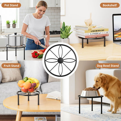 NQW 5 Pack Metal Plant Stand Indoor Outdoor,Indoor Plant Stands for Patio Rustproof,Heavy Duty Flower Pot Stands for Multiple Plant,Black Potted Plant Holder for Home(BlackLeaf)