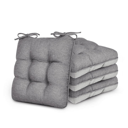 Love's cabin Memory Foam Chair Cushions Set of 4, 15.5"x15.5"x3.5" Indoor & Outdoor Seat Pads for Dining, Kitchen, Office, Patio Chairs - Grey