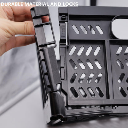 KINGSUSLAY 4-Pack Plastic Storage Crates,20L Foldable Baskets,Collapsible Crates, Storage Baskets and Bins for Toys, Home Storage, Office Products, Christmas Gifts, Easter Eggs (Black)