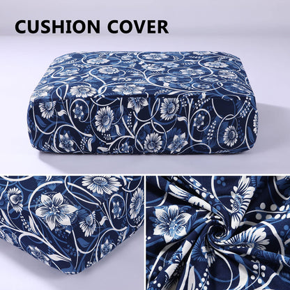 hyha Printed Couch Cushion Covers, Floral Sofa Covers Washable for Cushion Couch, Stretch Pattern Outdoor Cushion Covers for Patio Furniture with Elastic Bottom(Small, Baroque)