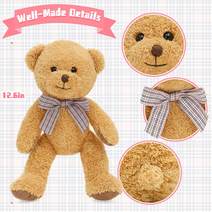 MaoGoLan 13 inch Stuffed Animals Bulk Plush Set Toys Bundle Party Favors for Kids Teens Girls - Soft Teddy Bear, Floppy Bunnies, Monkey, Panda - Baby Shower Decor Christmas Easter Gift, 5Pcs