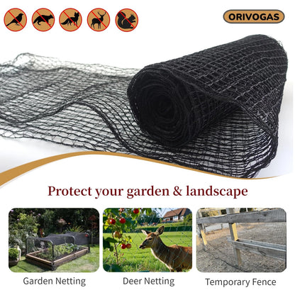 ORIVOGAS Plastic Mesh Fence Deer Fencing 4x75ft,Reinforced Edges,55gsm Heavy Duty Temporary Fence,Ideal for Garden Netting,Animal Barrier,Safety Netting, Fruit Plant Protection, Black