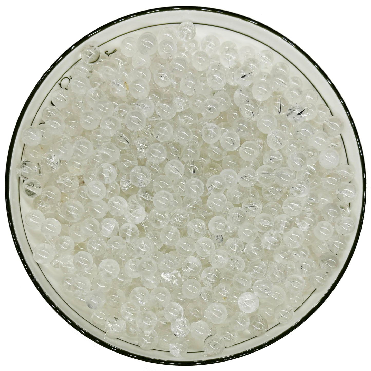 WHNKFB 6mm 100PCS Natural Clear Quartz Round Beads, High Clarity Loose Crystal Beads for Jewelry Making Craft - 4mm 6mm 8mm 10mm Options with Free Elastic Cord