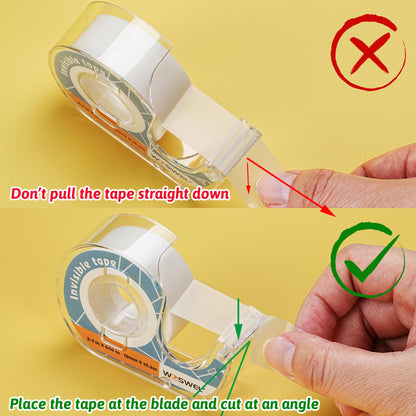 WOSWEL Tape Refills with Dispenser, 36 Roll Invisible Tapes, 3/4 Inch X 600 in, Gift Wrapping Tapes Supplier for Home School Office Use