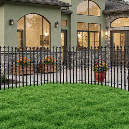GILPWA 10 Panels Decorative Garden Fence, 32in(H)×24Ft(L) Heavy Duty Twist Outdoor Dog Fence Rustproof Metal Square Tube No Dig Animal Barrier Border Fencing for Temporary Yard Patio Landscape