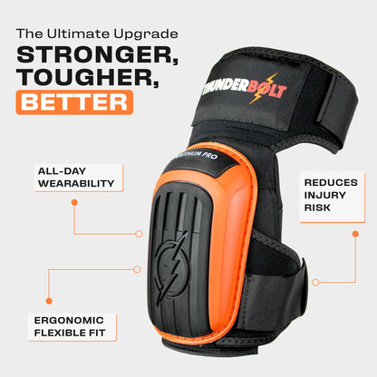 Thunderbolt Knee Pads for Men Construction Knee Pads for Work for Men and Women with Double Gel for Gardening Flooring Roofing Heavy Duty with Extra Thick Foam and Strong Adjustable Non-Slip Straps