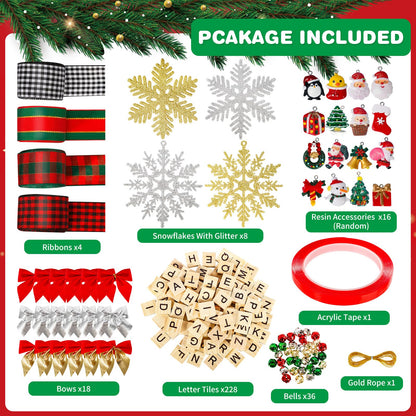 MGparty 312 Pieces Christmas Ornaments DIY Christmas Tree Ornaments Xmas Arts and Crafts Decorations Supplies for Kids Adults