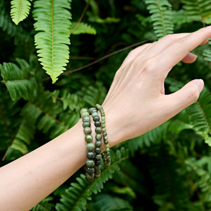 Bivei Taiwan Jade-Resilience-4mm Beaded Bracelets for Women Handmade Semi Precious Natural Stone Stretch Elastic Jewelry Yoga Protection Gifts
