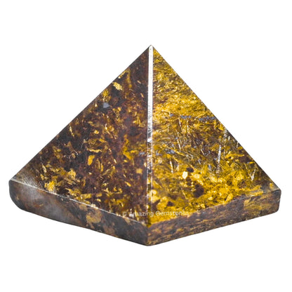 Amazing Gemstone Bronzite Pyramid Crystal Healing Stones - 1.5" Great Pyramid Figurine of Natural Stone Pyramid for Meditation, Reiki, Chakra Balancing and Crystal Pyramids Grid