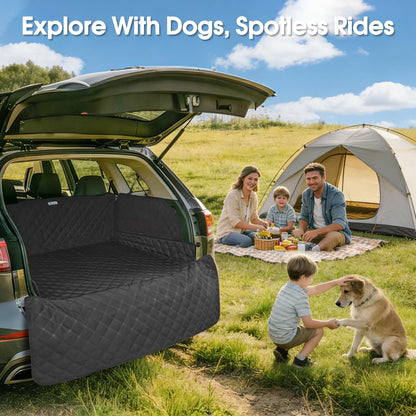 ALLANSING Extra Long SUV Cargo Liner for Dogs - Heavy-Duty 900D Oxford Waterproof Pet Cargo Protector with All-Round Protection & TPU Suction Cups, Fits Full-Size SUVs and Minivans