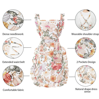 Aoomzoon Funny Aprons for Women with Pockets, Kitchen Cooking Grilling Bbq Cute Chef Apron, Mothers Day Birthday Gifts for Women (Green/Leaf)
