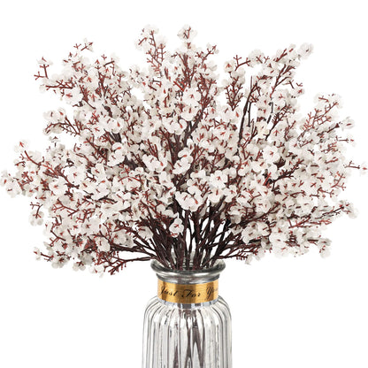 HIAGROW Babys Breath Artificial Flowers, 8 Bundles White Real Touch Fake Flowers Silk Flowers Bulk for Vase Home Office Wedding Spring Indoor Outdoor Centerpiece Table Party Decorations
