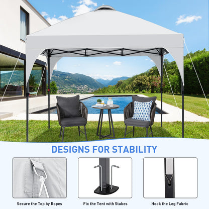 Oneofics Pop Up Canopy, 10x10 FT Instant Outdoor Canopy Tent with Carrying Bag, 3 Adjustable Heights - Portable for Event, Parties, Camping and More Outdoor Activities