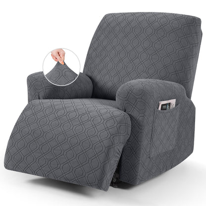 VANSOFY Recliner Chair Cover, 3-Pieces Stretch Recliner Covers for Recliner Chair Soft Reclining Chair Slipcover Furniture Protector for Dogs Cats(Dark Gray)