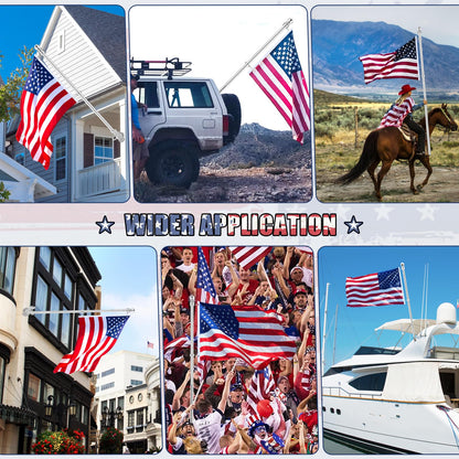 REERON Flag Pole for House, 6 FT Stainless Steel Spinning Flag Pole Kit, 1" Rustproof Porch Flagpole with 360° Tangle Free Metal Flagpole Rings & 2-Position Bracket for Outdoor Sport for 3x5 Flags