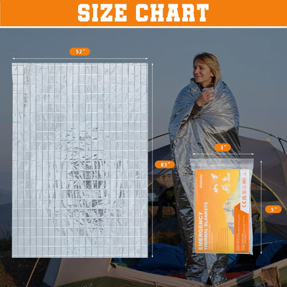 Aidehelp 24 Pack Emergency Blankets - Mylar Thermal Space Blankets for Survival and Protection - Ideal for Camping, Outdoors, Hiking, Rescue, Marathons