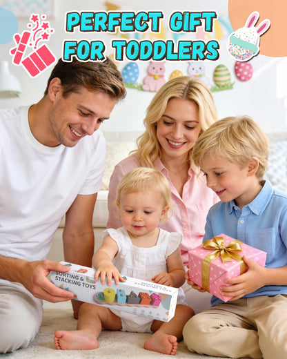 Zeewoo Montessori Toys for 1 2 3 Year Old Girl Boy Gifts Educational for 1-2 Year Old Caterpillar Wooden Shape Sorter Stacking Toys for Toddlers 2-4 Preschool Learning Toy Birthday Gift