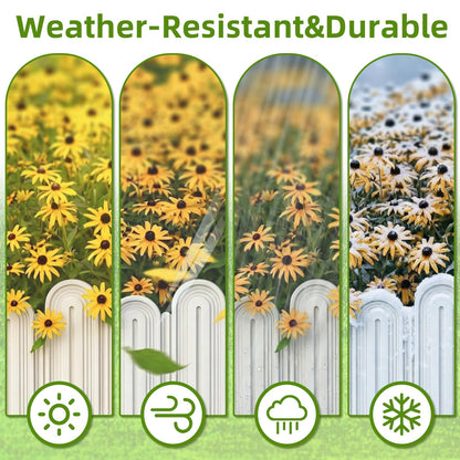 Ruppence 20Pcs 21ft (5.5'' Exposed Height) White Garden Edging Border, Plastic Landscape Edging, Can 90° Installation, for Flower Bed Edging,Yard Decorative Border