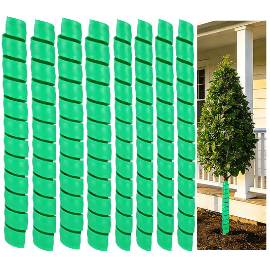 tiaotyu Spiral Tree Trunk Protector, 8-Pack (4×1.6” + 4×2”), 15.7” Tall Plastic Tree Guard Wrap for Saplings, Protects Bark from Rabbits Deer Rodents, Weed Trimmer & Lawn Mower Shield
