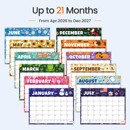 SUNEE Desk Calendar 2026 Large 22x17 from April 2026 to December 2027, Extra Large Desktop Monthly Calendar Pad 21 Months For Teacher or Office, Desk Top, Seasonal