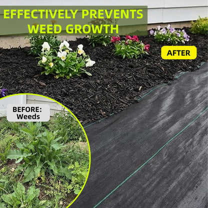Rohuis 4ft x 100ft Weed Barrier Landscape Fabric, Heavy Duty Woven Ground Cover for Garden, Weed Control Mat for Gardening Driveway Landscaping, Weed Blocker Cloth with 20 U-Shaped Securing Pegs