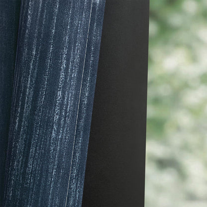 MIULEE Ombre 100% Blackout Curtains, Navy Blue and Greyish White Full Room Darkening Thermal Insulated 84 Inches Long Drapes for Bedroom/Living Room Grommet Window Treatments Modern 52Wx84L, Set of 2